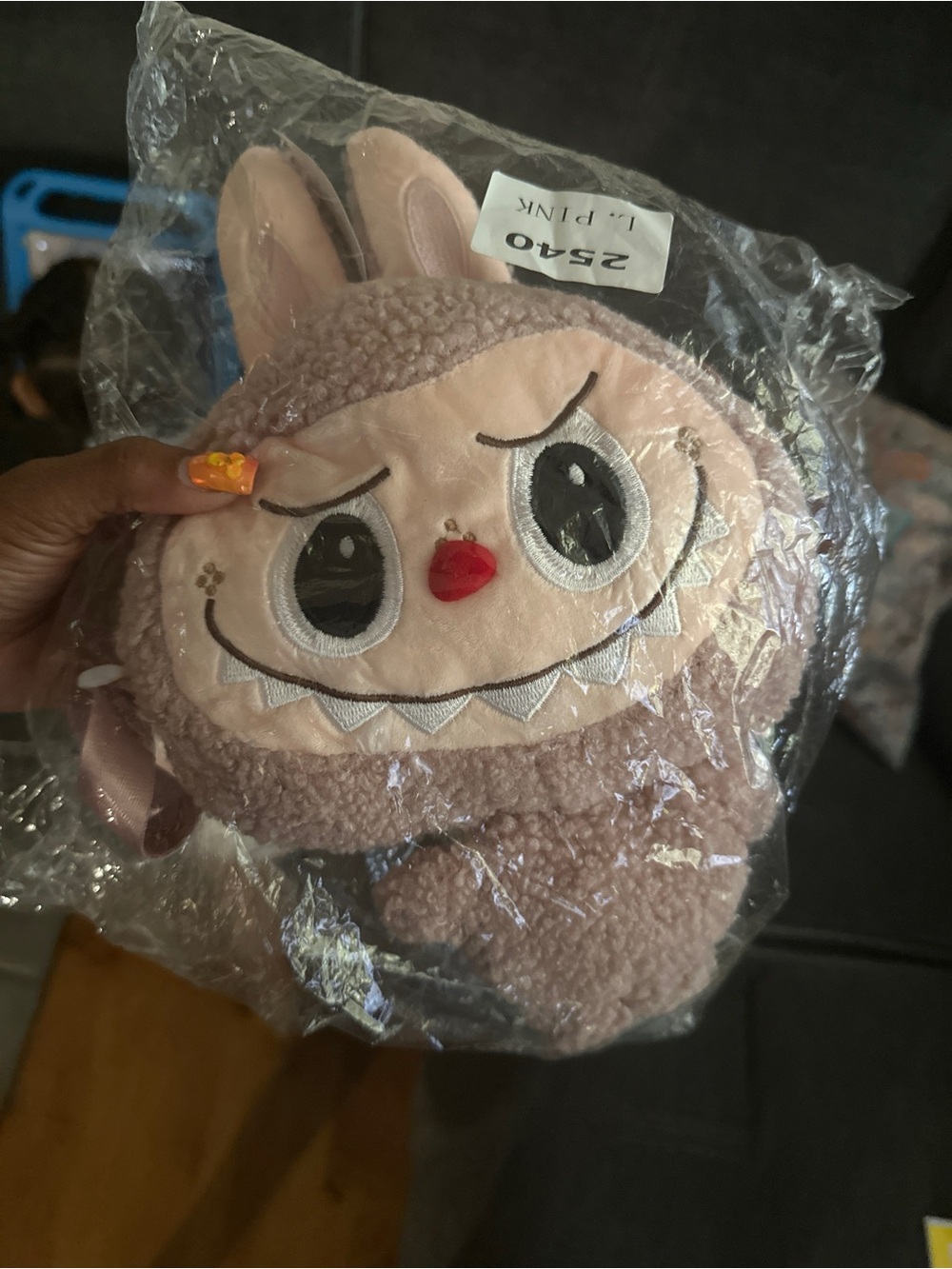 Plush Pink Bunny Kids Backpack Plush Crossbody Bag